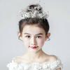 Children's Crown Headpiece, Princess Crown, Handmade White Fabric and Feather Headband