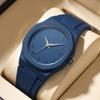 1pz Orologio Semplice con Cinturino Blu in Silicone e Quadrante con Numeri Romani alla Moda e Versatile Comodo per gli Spostamenti Quotidiani