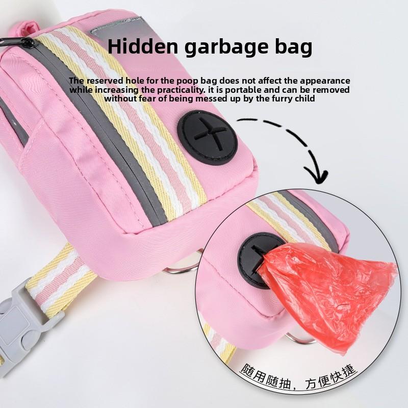 Pet Self-backpack Vest Style Pet Chest and Back, Small and Medium-sized Dog Leash, Outdoor Travel Pet Small Schoolbag