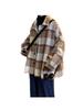 Men's Mid-Length Winter Plaid Wool Coat - Trendy Loose-Fit Windbreaker Jacket