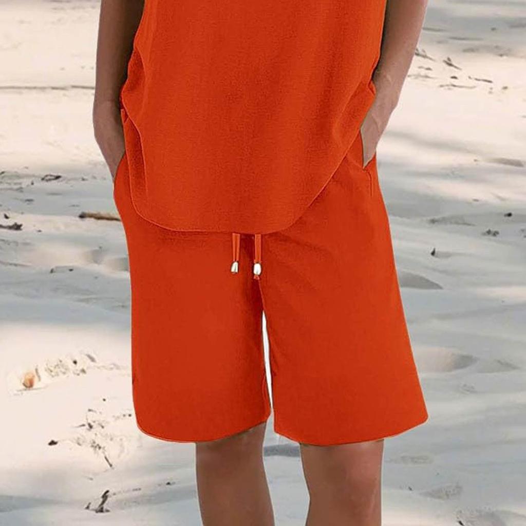 Women's Casual  Summer Elastic Beach Shorts  Solid Casual Shorts
