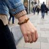 Tiger Eye Beads Cross Bracelet Elastic Rope Rosary Bracelet Vintage Tiger's Eye Bracelet  Women