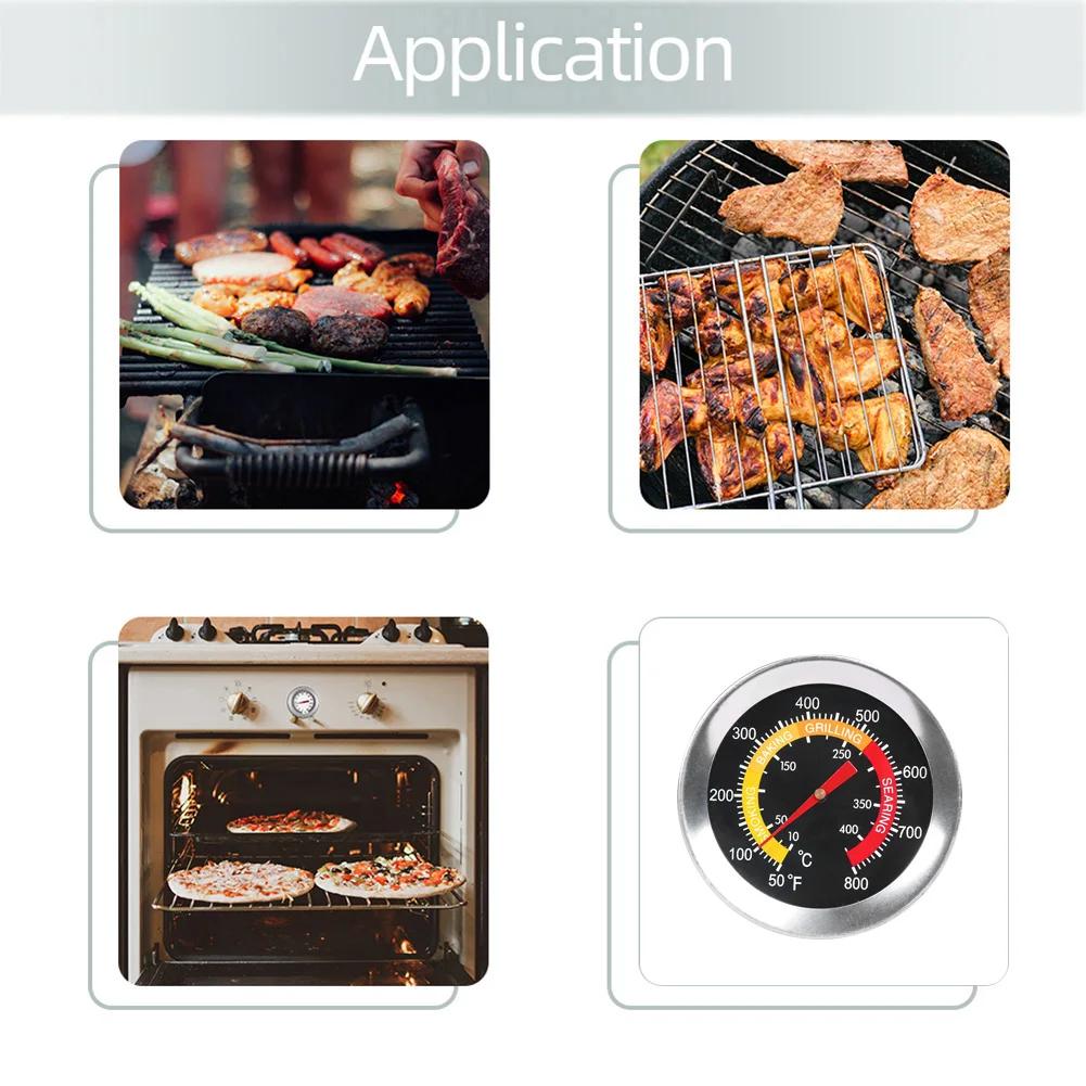 Meat Barbecue Stainless Steel Thermometer for Kitchen Cooking BBQ Oven Grill Dial Display Food Temp Rotisserie Gauge Meter