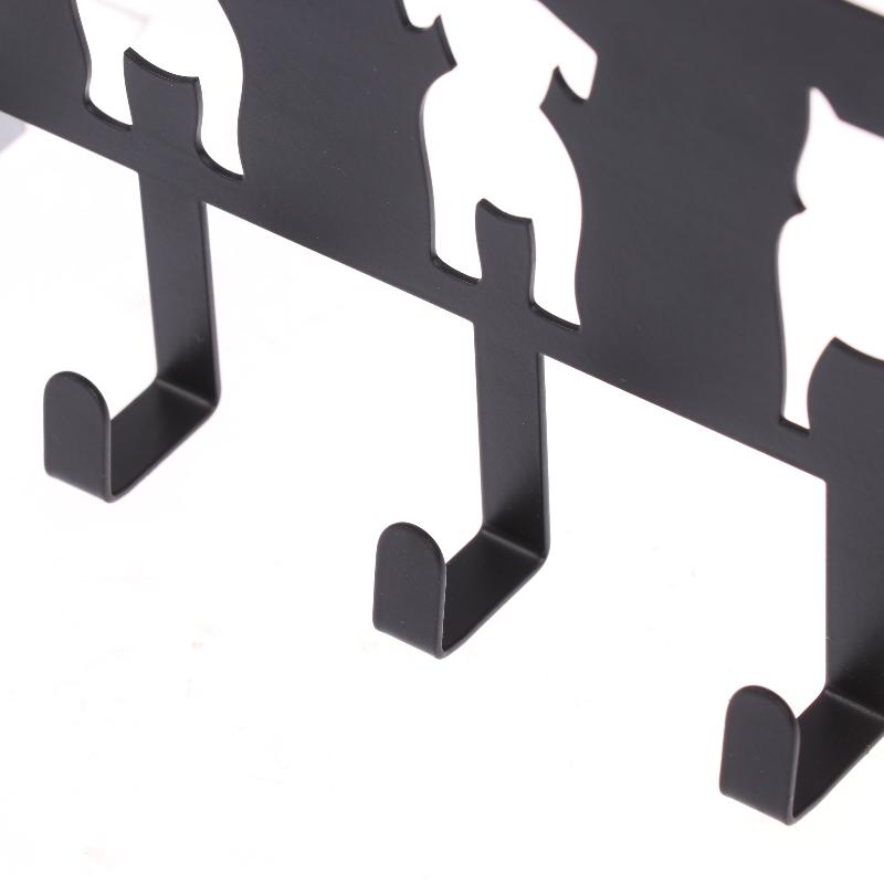 5/6/8- Hook Dog Wall Key Holder - Decorative Pet Organizer For Leashes, Keys - Rustic Entryway Storage For Home/Office