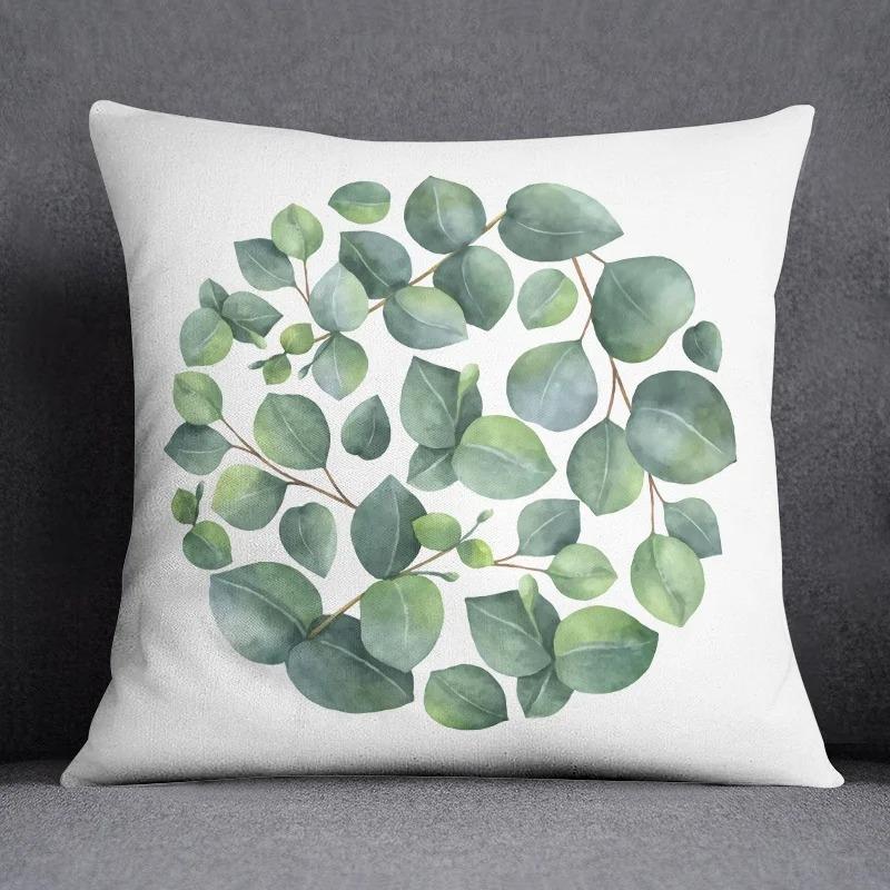 

Офис Гостиная Дом Наволочка Акварель Оливковый Лист Цветочный Узор Наволочка Украшения для Машины 40x40cm