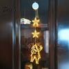 Christmas Tree Pendant Decorations Star Moon Window Hanging Light, Warm LED String Lights, Battery Operated Lamps Decorative Atmosphere Lamp for Home
