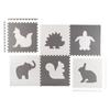 Large Foam Mat, Puzzle, White and Gray Animals, 6 Pcs.