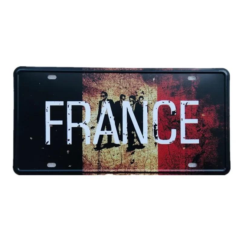 Japan USA Mexiko Italien Frankreich Flagge Auto Nummern schild Amsterdam Metall Zinn Zeichen Bar Pub Cafe Club Home Wand