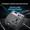 200W Car Power Inverter DC 12V/24V To AC 220V, Cube Socket with QC3.0 Fast USB Charger, for Car/Truck/Van Laptop Charging V6K7