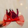Birthday hat crown hairpin, birthday cake hat net-silk bow crown clip, princess photo accessory hair decoration