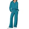 Autumn Fashion Casual Sports Set: Zippered Long-Sleeve Women's Sweatshirt and Wide-Leg Pants Two-Piece Set