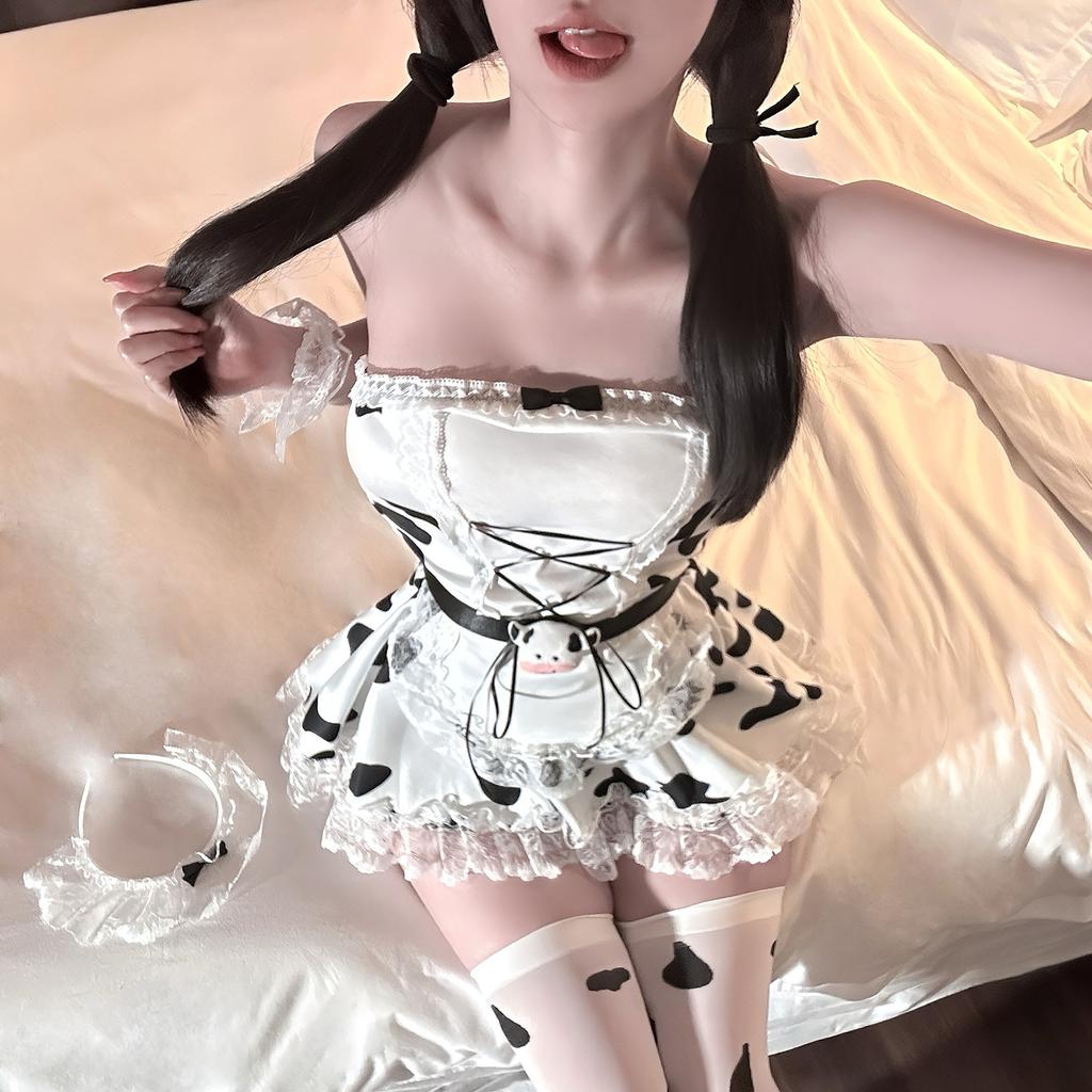 Sexy Lingerie Sexy Maid Home Maid Maid Pajamas Cow One-piece Pajamas Abstinence Women