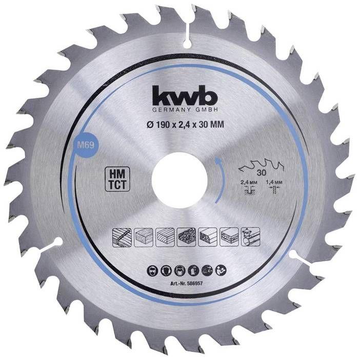 Kwb 586957 Lame De Scie Circulaire Au Carbure 190 X 30 Mm 1 Pc(s)