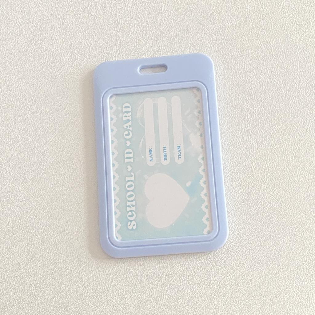 INS Pink Blue Kpop Photocard Holder Credit ID Bank Card Photo Display Holder Idol Postcard Card Protective Case with Pendant