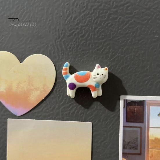 Magnetic Kitchen Decor 5Pcs Cartoon Cat Refrigerator Magnet Set, Hand-painted Kitten for Fridge Decoration Locker Whiteboard, Accessories, Gift Lovers