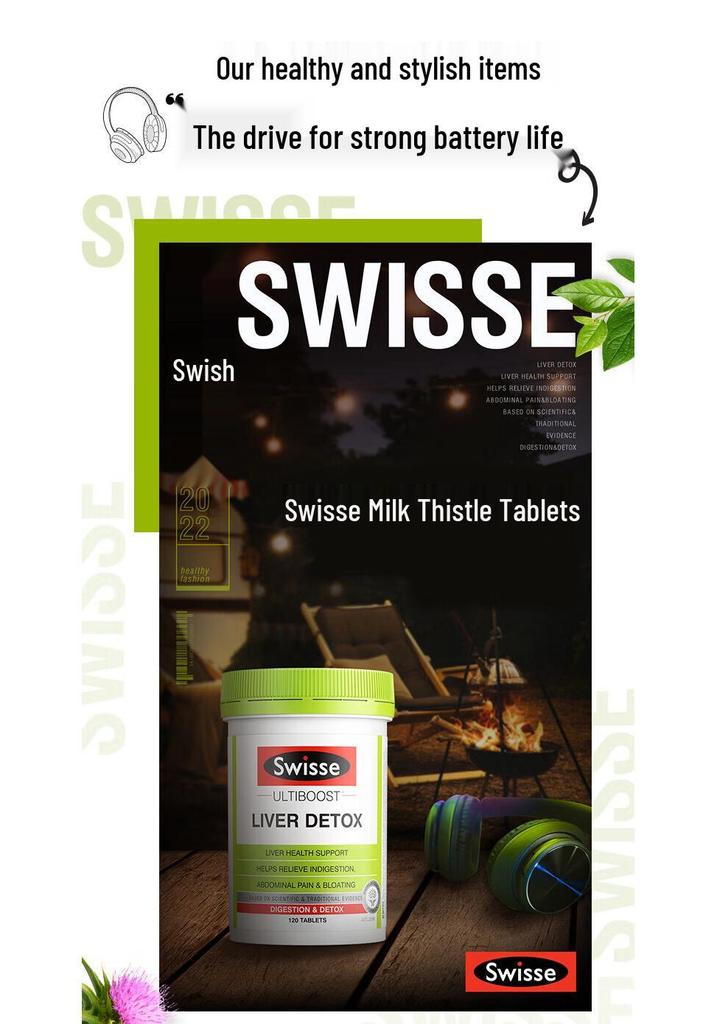 Swiss Milk Thistle Liver Tablets with Turmeric & Artichoke for Overtime & Late Nights, 200 Tablets - Australian Edition