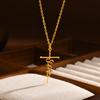 Custom Name Necklace Stainless Steel Personalized Full-gloss Flat Cross English Pendant Necklaces For Women Jewelry Gift