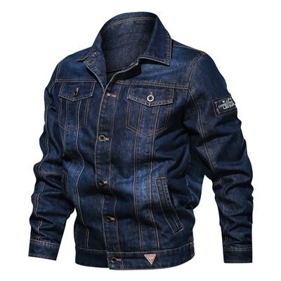 Spring and Autumn New Casual Men's Denim Jacket, Large Size Lapel Jacket