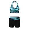 2024 Women's European & American Print Crisscross Halter Bikini Swimsuit