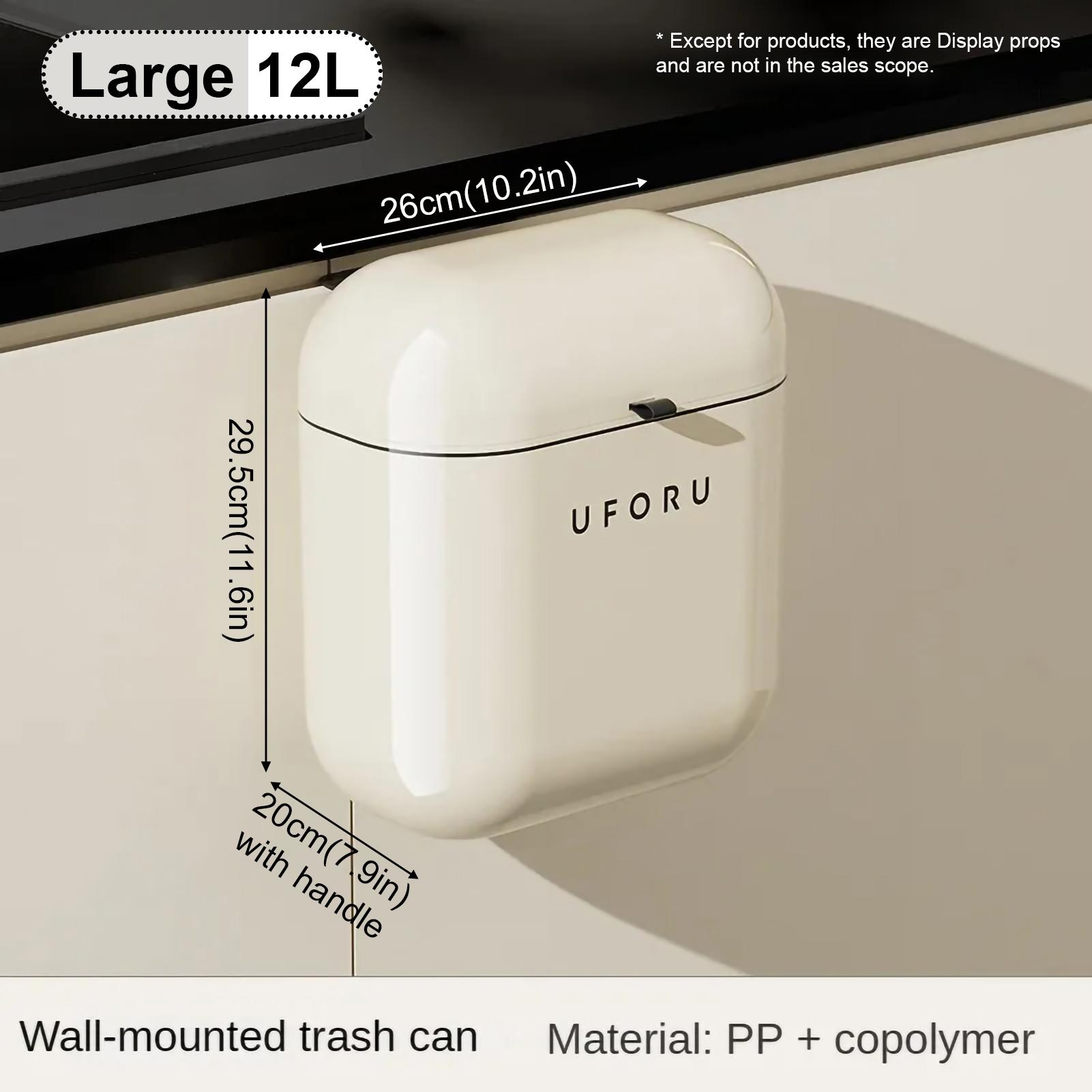 

Настенный кухонный мусорный бак кремового цвета с крышкой для пищевых отходов и ванной комнаты, не сгибающийся, высокий уровень внешнего вида