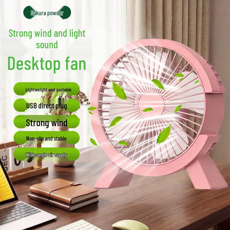 

Silent USB Desktop Fan for Home, Dorm & Bedroom Pastel Pink [Powerful Wind + Plug and Play]