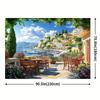 2D Mediterranean Seaside Backdrop for Summer Vacation Photoshoot