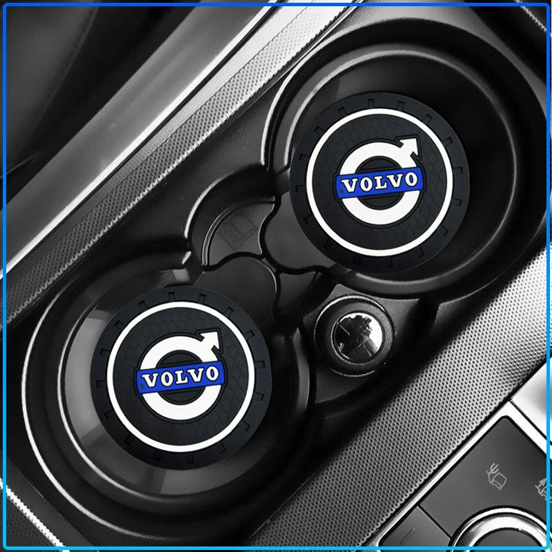 Auto Logo Car Waterproof Pads Water Cup Slot Anti-Skid Pads Parts For Volvo XC60 XC90 S60 S80 S40 V40 V60 V70 V50 XC70