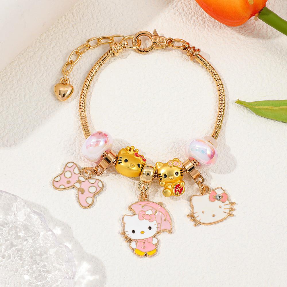 Hello Kitty Jewelry Bracelet With Zinc Alloy Charm For Gift Giving