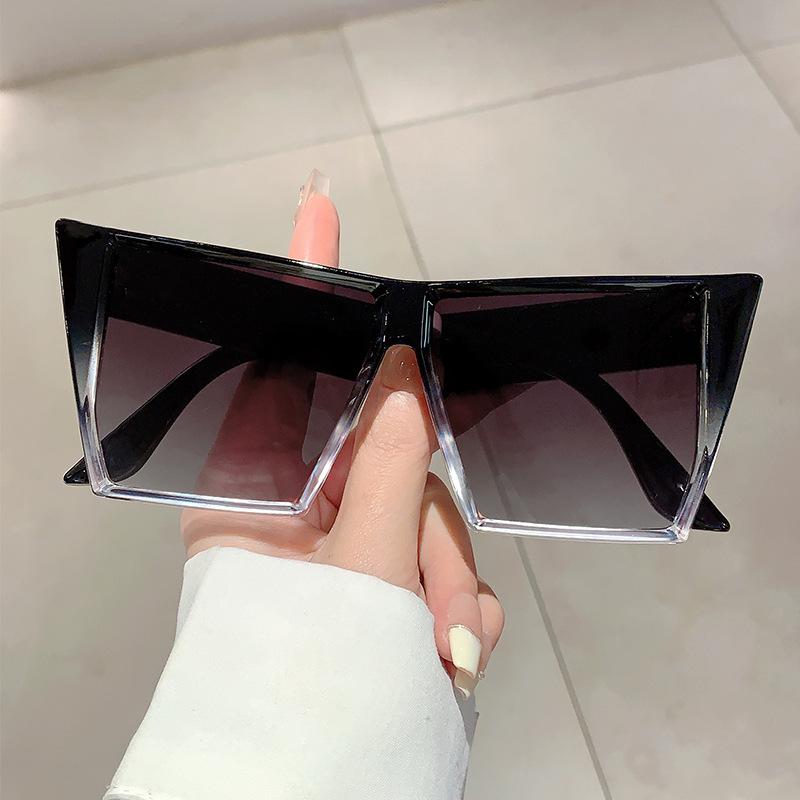 Vintage Big Frame Square Sunglasses Women For Men Luxury Brand Designer Sun Glasses Punk Popular Oversized Double Color Shades