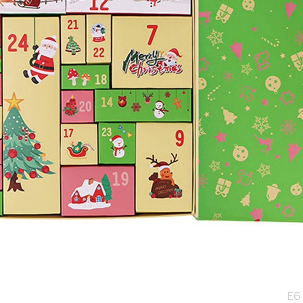 2x Christmas Calendar Gift Box Props Ornament 24 Days Decoration for Shop