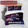 3pcs Duvet Cover Set (1*Duvet Cover + 2*Pillowcase, Without Core), Custom Name Jujutsu Kaisen Pattern Bedding Set, Home Bedroom Decor Gift