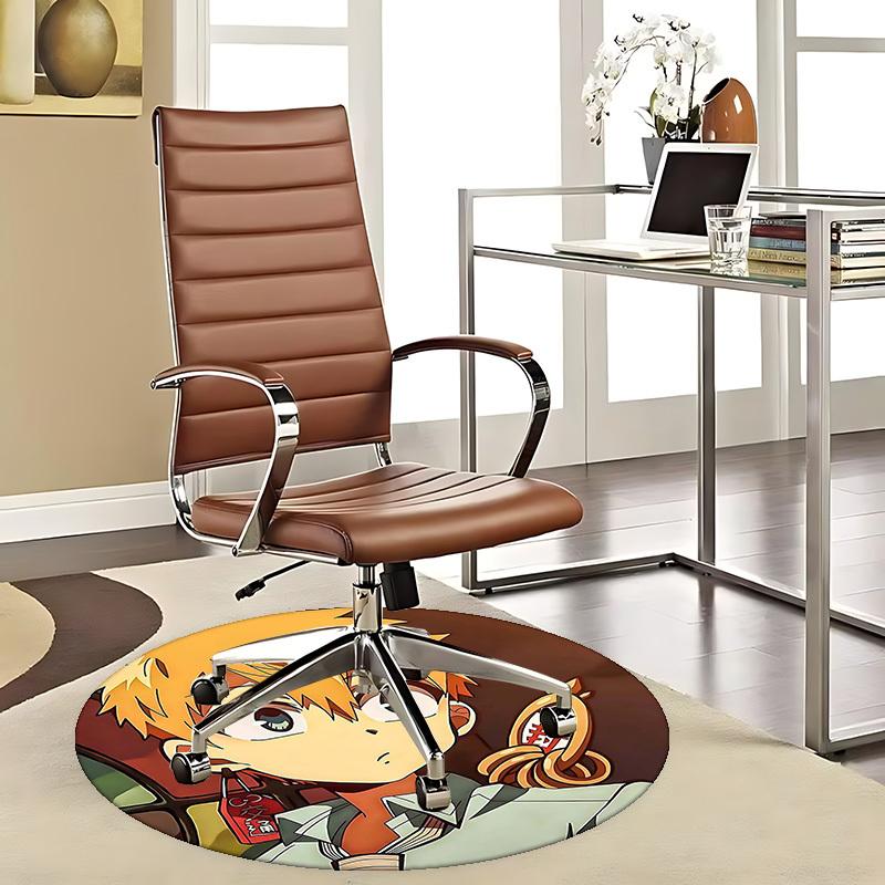 

1pc Anime Cartoon Design Round Carpet - Office Chair Mat, Non-Slip Rug for Home Decor, Living Room, Bedroom, Game Room & Dormitory (Seasonal Gift, Sui 80cm by 80cm