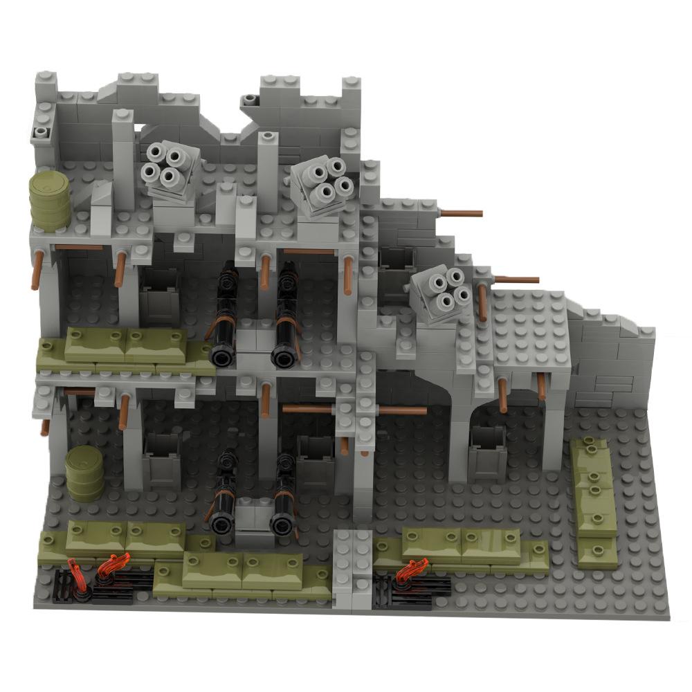 Hochwertiger Moc Armeestil Hochwertige Szene Hochwertig Ruiniert Hochwertiges Schlachtfeld Hochwertiges Haus Hochwertiges Gebäude Hochwertig
