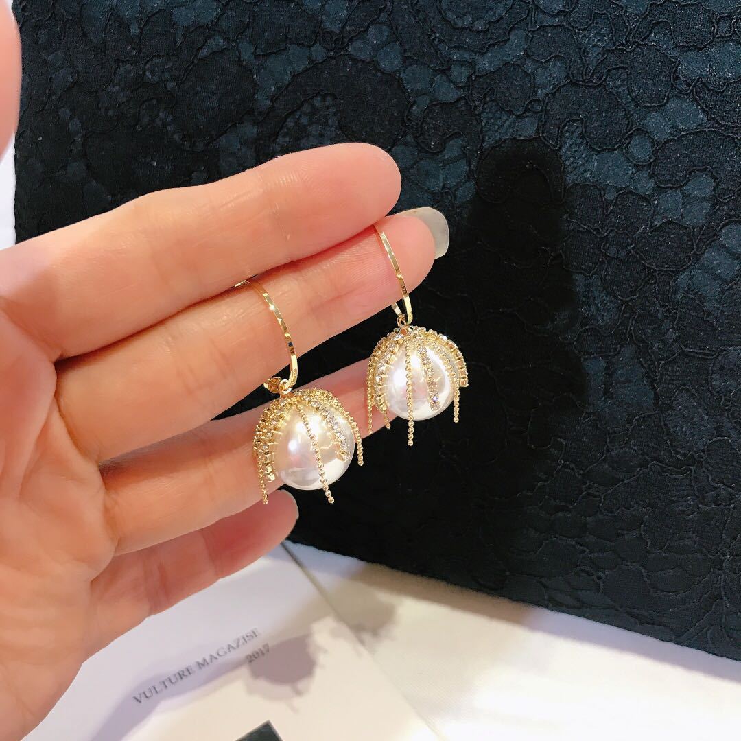 

Серьги-кольца в стиле барокко для женщин, толстые круглые серьги-кольца с искусственным жемчугом, корейские украшения