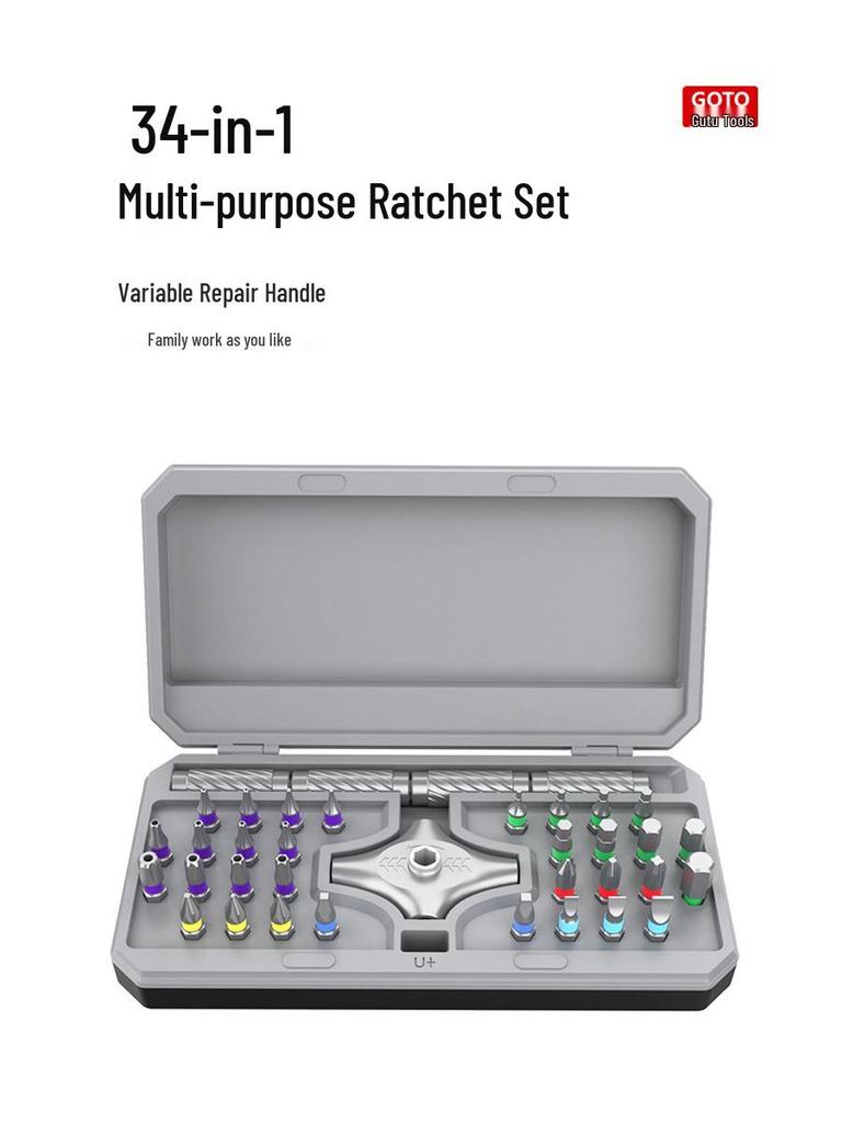 34-in-1 Multi-Function Ratchet Screwdriver Set