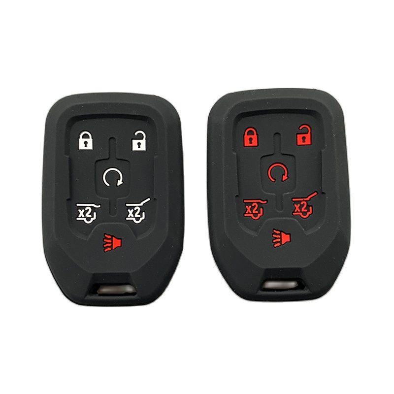 Silicone Car Key Cover Case For Chevrolet Camaro 2015 2016 GMC Yukon Suburban Tahoe Smart 6 Buttons Auto Accessories