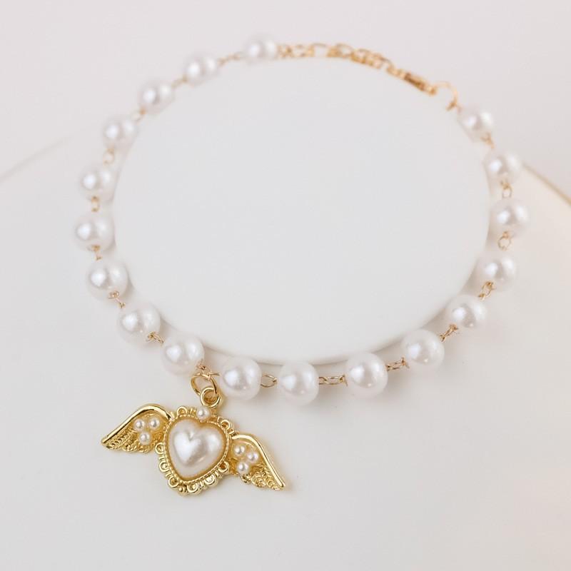 Pet Collar Cats Dogs Bell Pearl Necklace Star Snowflake Rhinestone Charm Small Medium Large Pets