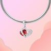 Authentic Original Charm Bead Components Bead Component Copper Metal Red Heart-shaped Zircon Love Pendant Bead Components Bird Bead Components