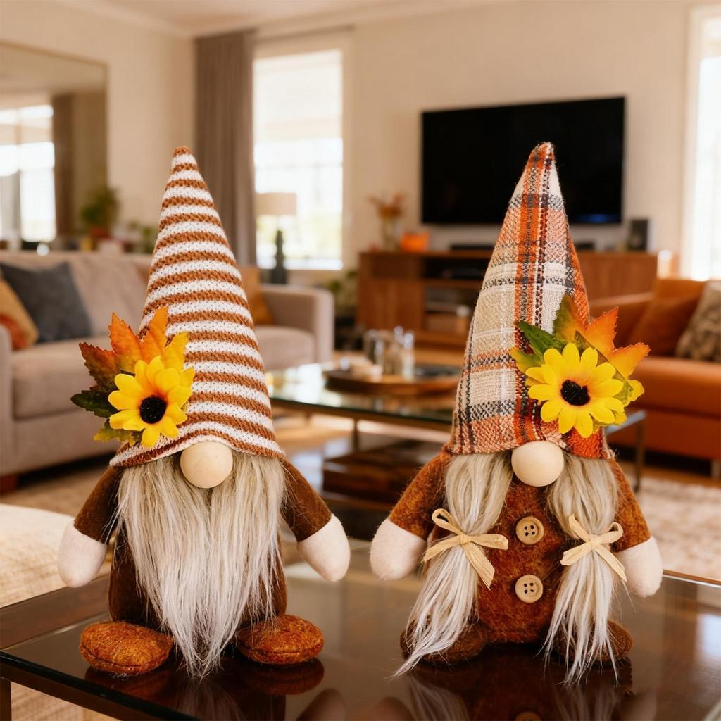 Fall Gnome Autumn Gnome Pumpkin Sunflower Swedish Dwarf Thanksgiving Day Christmas Decor NordicGnome Land God Old Man Decor