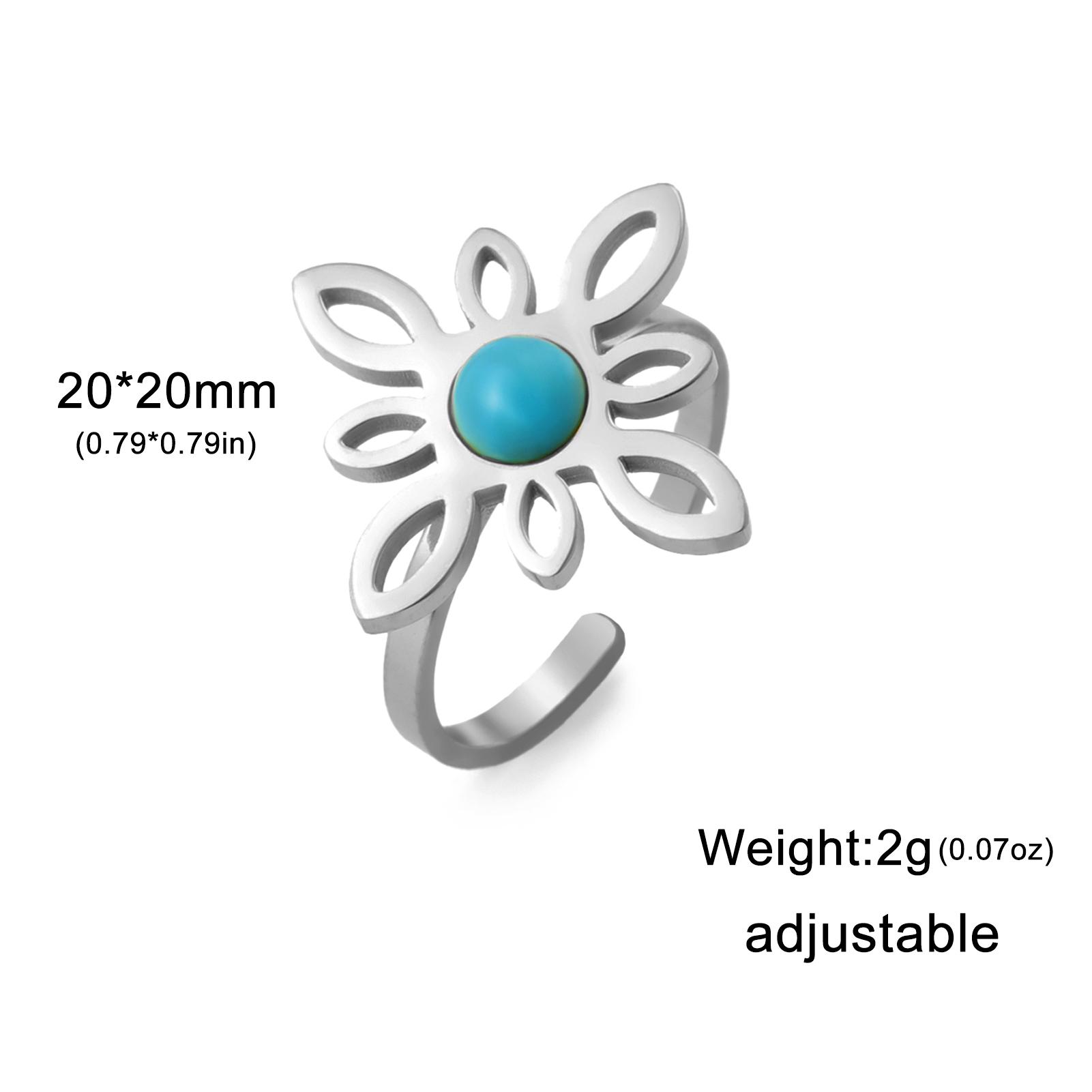 

LIKGREAT Witch Knot Ring for Women Men Celtic Finger Rings with Blue Stone Witchcraft Stainless Steel Lucky Amulet Jewelry Gift resizable&Steel Color