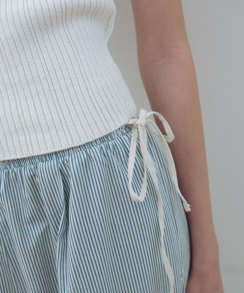 Yulago Stripe Banding Strap Pants