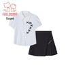Girls' Academy Style Bow Shirt & Pleated Skirt Set