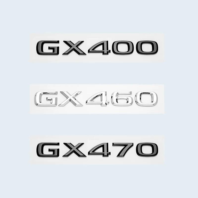3D Chrome Glossy Black ABS Letters Number GX400 GX460 GX470 Emblem For Lexus Car Trunk Logo Badge Sticker
