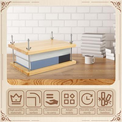 Book Press Bamboo Wood Book Binding Press Portable Flower Press for Scrapbooks DIY Craft Artworks Photo Invitation Cards
