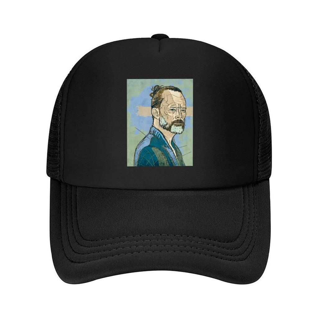 Samurai Portrait Art Graphic Mesh Baseball Cap Casual Hat Outdoor For Womens Unisex FeUnisex