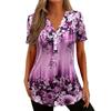 Floral Print T Shirt With 3d Digital Ink For Casual Women Summer Wear
