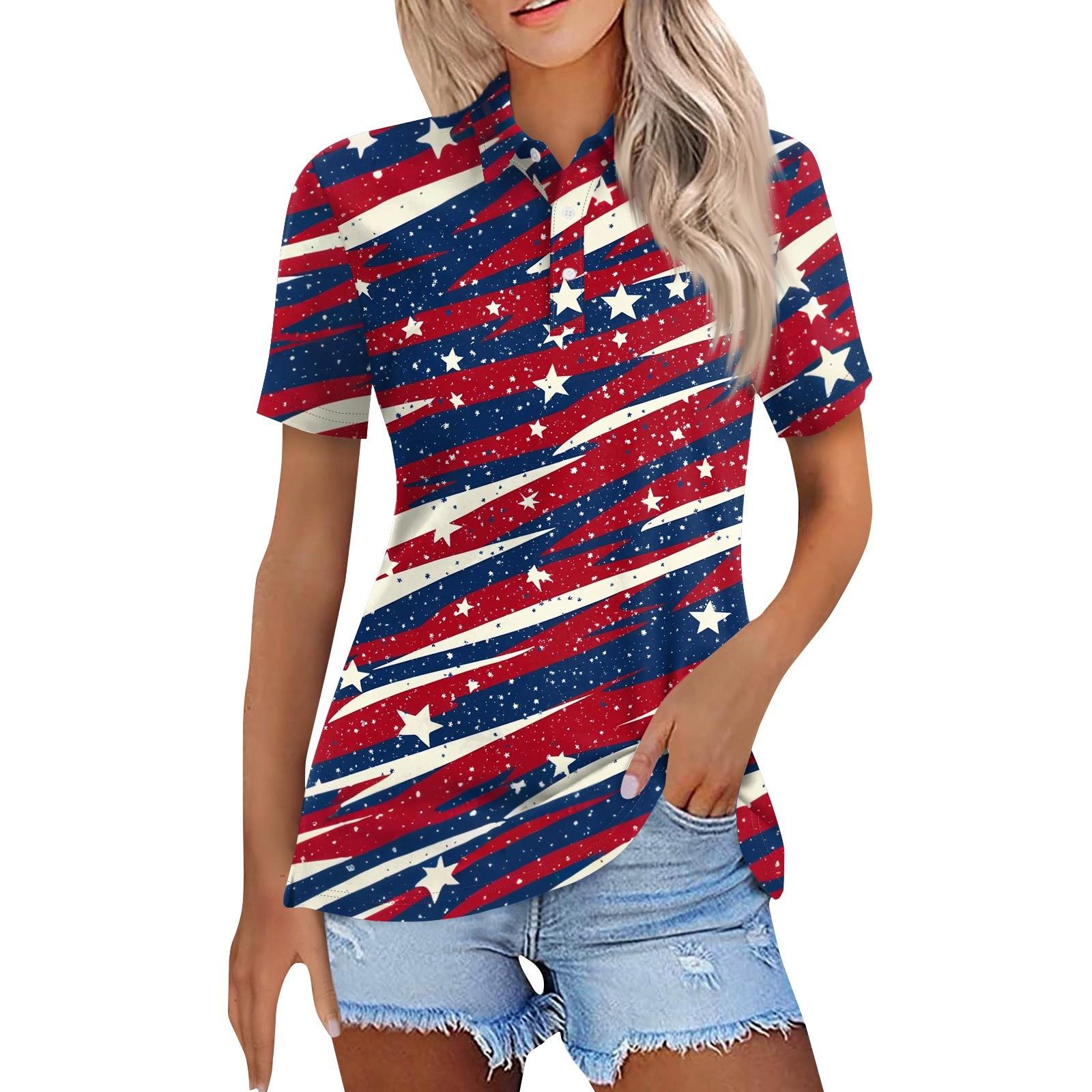 

Женская модная повседневная рубашка с отворотом и коротким рукавом с принтом, женские топы на пуговицах L