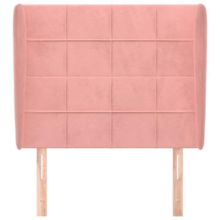 3118003 vidaXL Tête de lit avec oreilles Rose 103x23x118-128 cm Velours