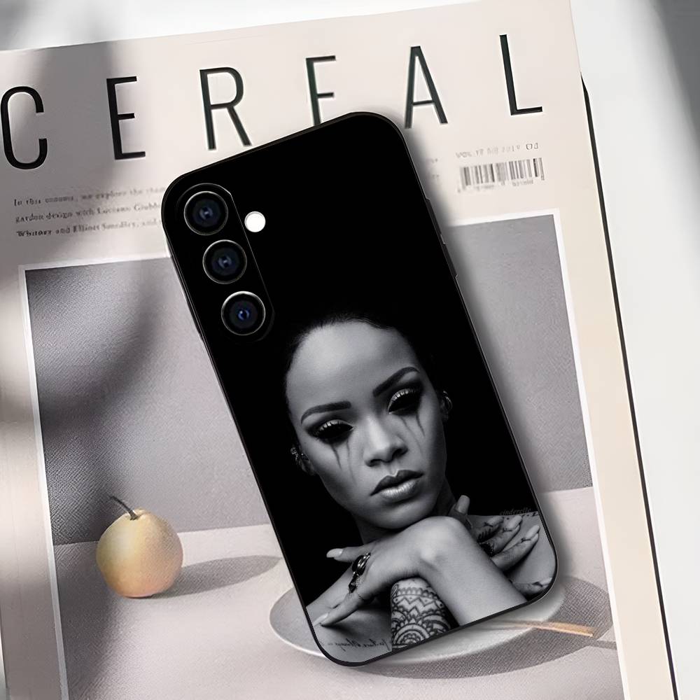 Singer R-Rihanna Phone Case For Samsung Galaxy A73,A72,A71,A70,A53,A52,A51,Soft Silicone Black Cover