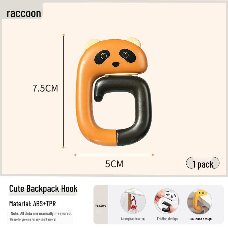 Detachable No-Drill Folding Backpack Hook for Desk Edge